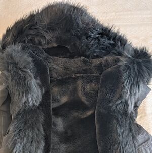 Black Real Fur Lined Coat